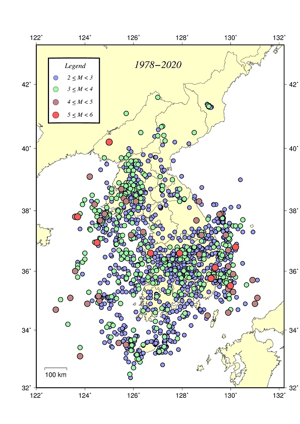 earthquake activities from 1978 to 2019
